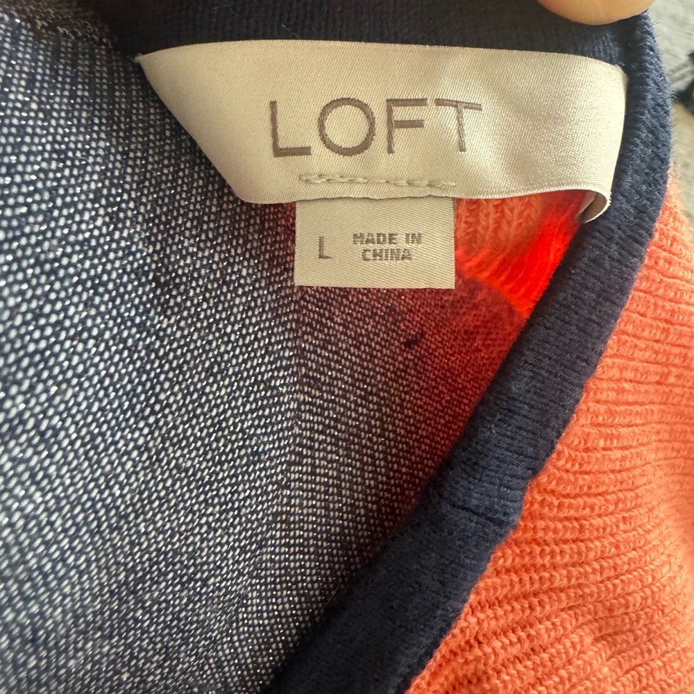 LOFT Women's Colorblocked Sweater Tank  100% Cotton - Picture 6 of 11